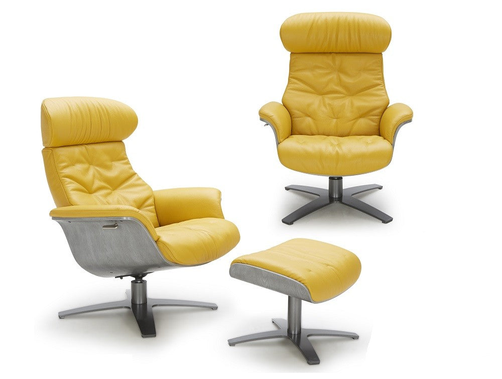 Karma Mustard Lounge Chair & Ottoman | J&M Furniture