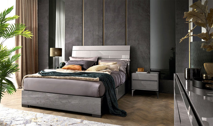 Graphite Platform Bed | Alf Italia – Canal Furniture