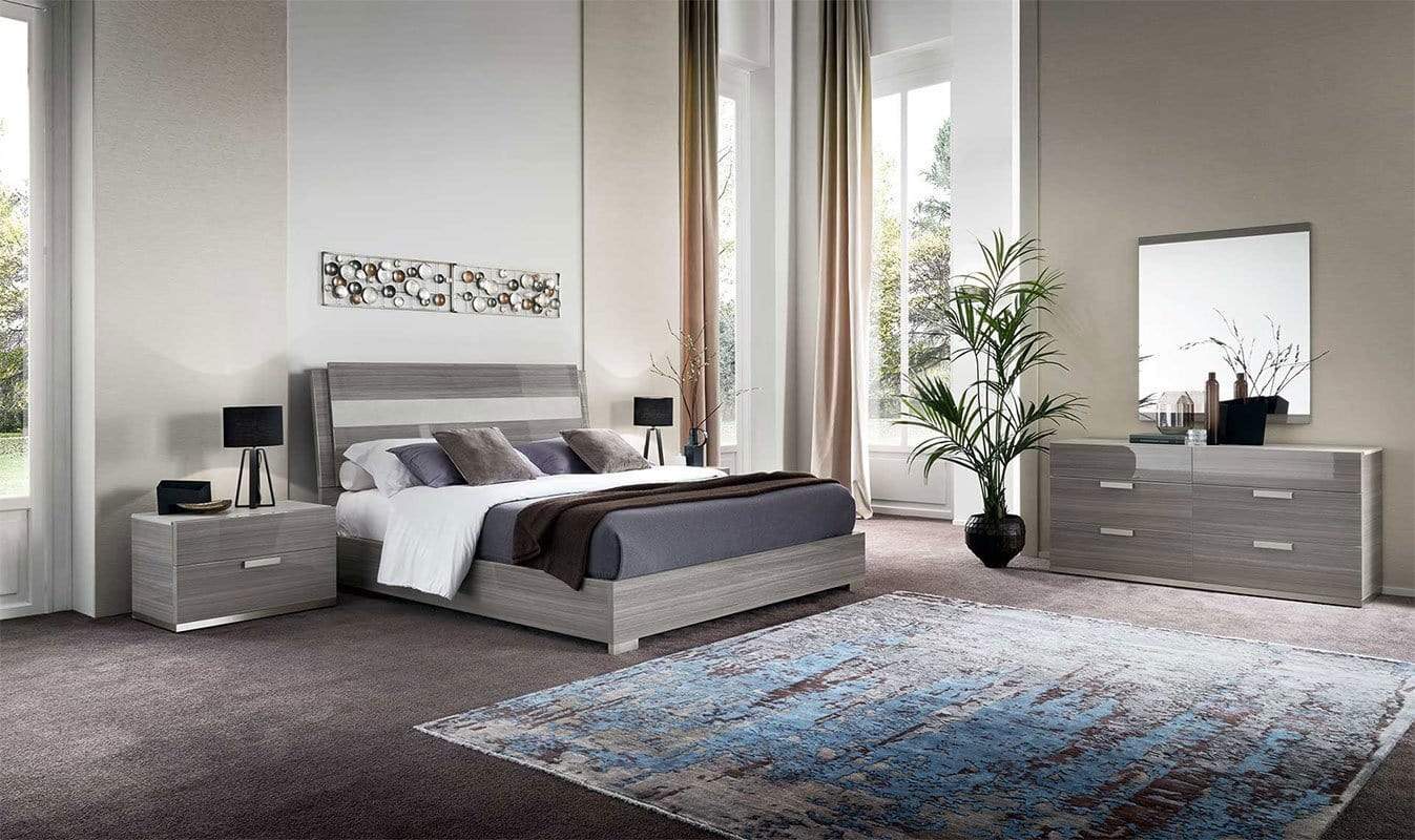 Alf Italia Bedroom Sets Iris Bed w/ Wooden Headboard (Special Order)