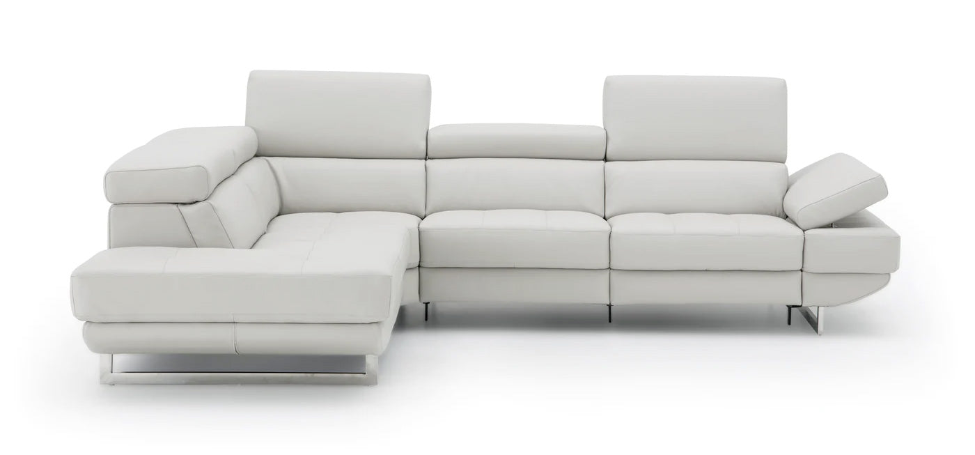 Annalaise Recliner Leather Sectional in Silver Grey | J&M Furniture