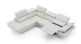 Annalaise Recliner Leather Sectional in Silver Grey | J&M Furniture