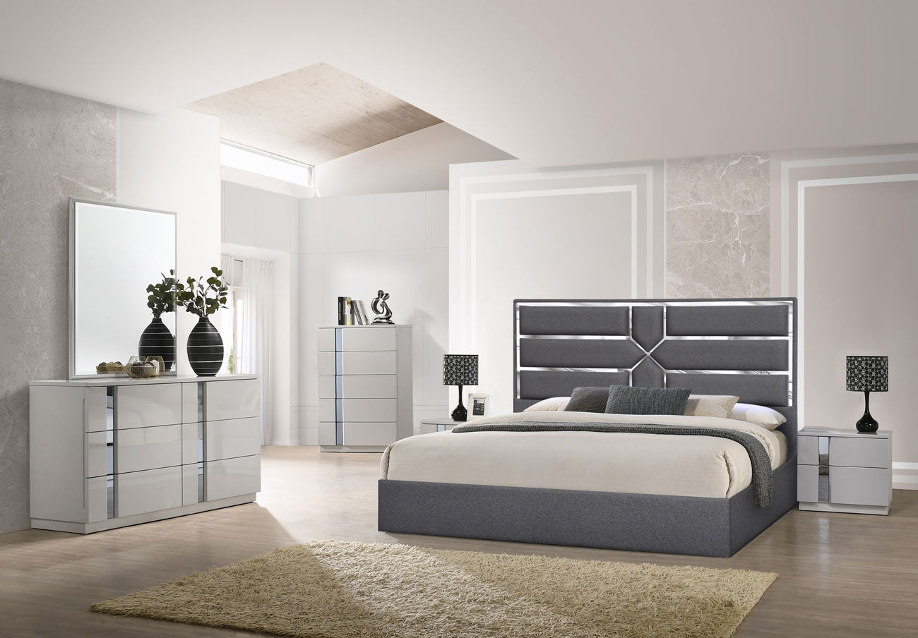 J and M Furniture Bed Da Vinci Bed in Charcoal