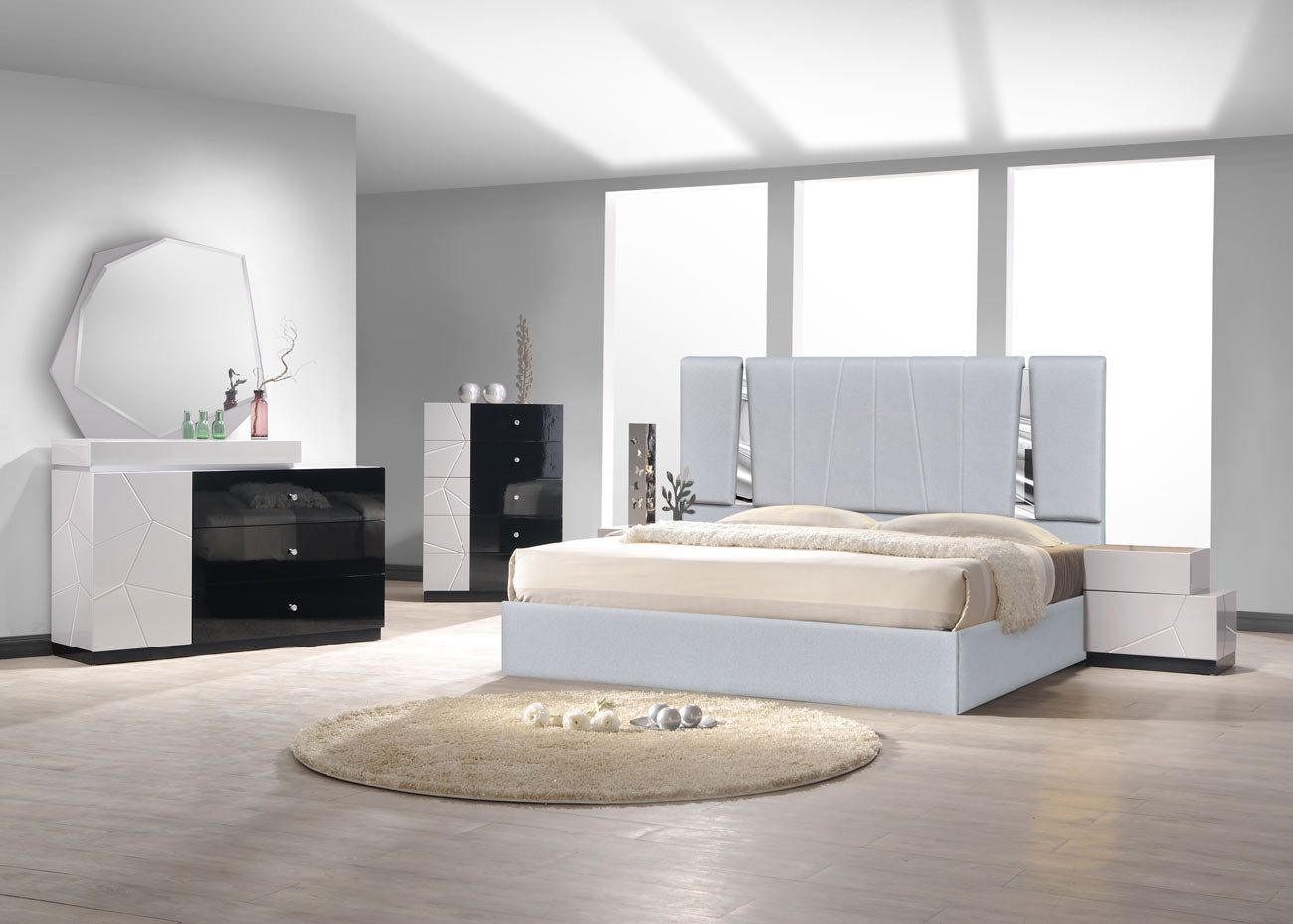 J and M Furniture Bed Matisse Bed in Silver Grey