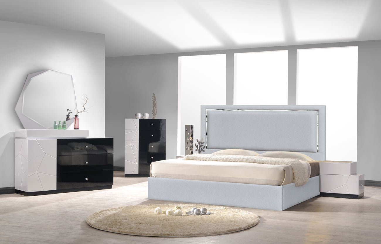 J and M Furniture Bed Monet Bed in Silver Grey