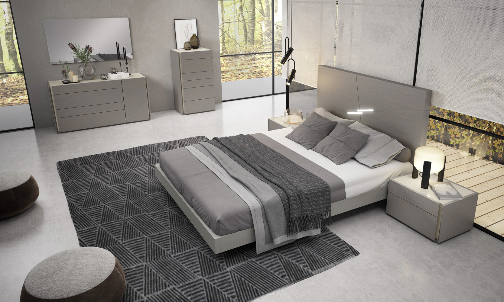 J and M Furniture Bedroom Sets Faro Premium Bed in Grey | J&M Furniture