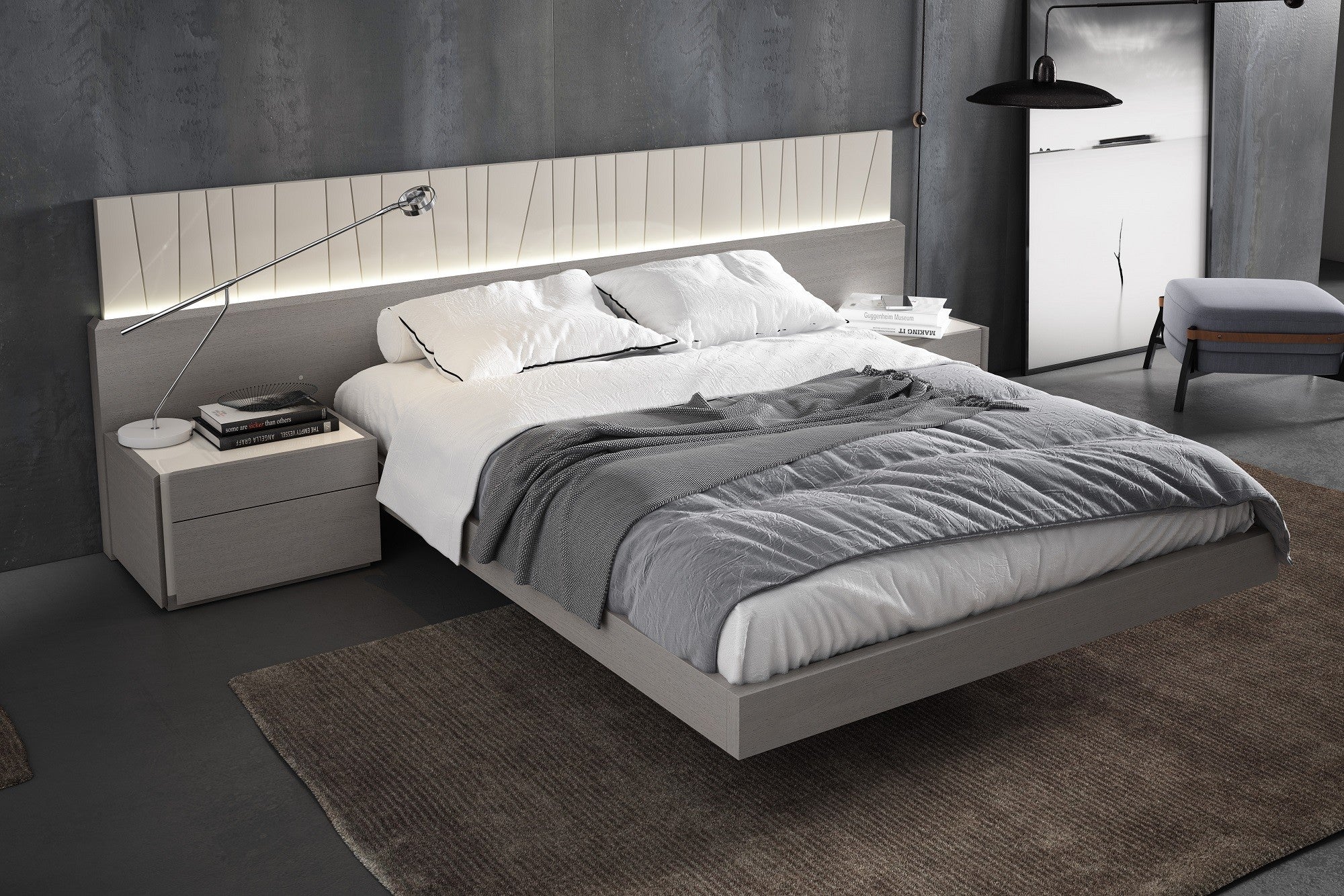 J and M Furniture Bedroom Sets Porto Premium Bed in Grey | J&M Furniture