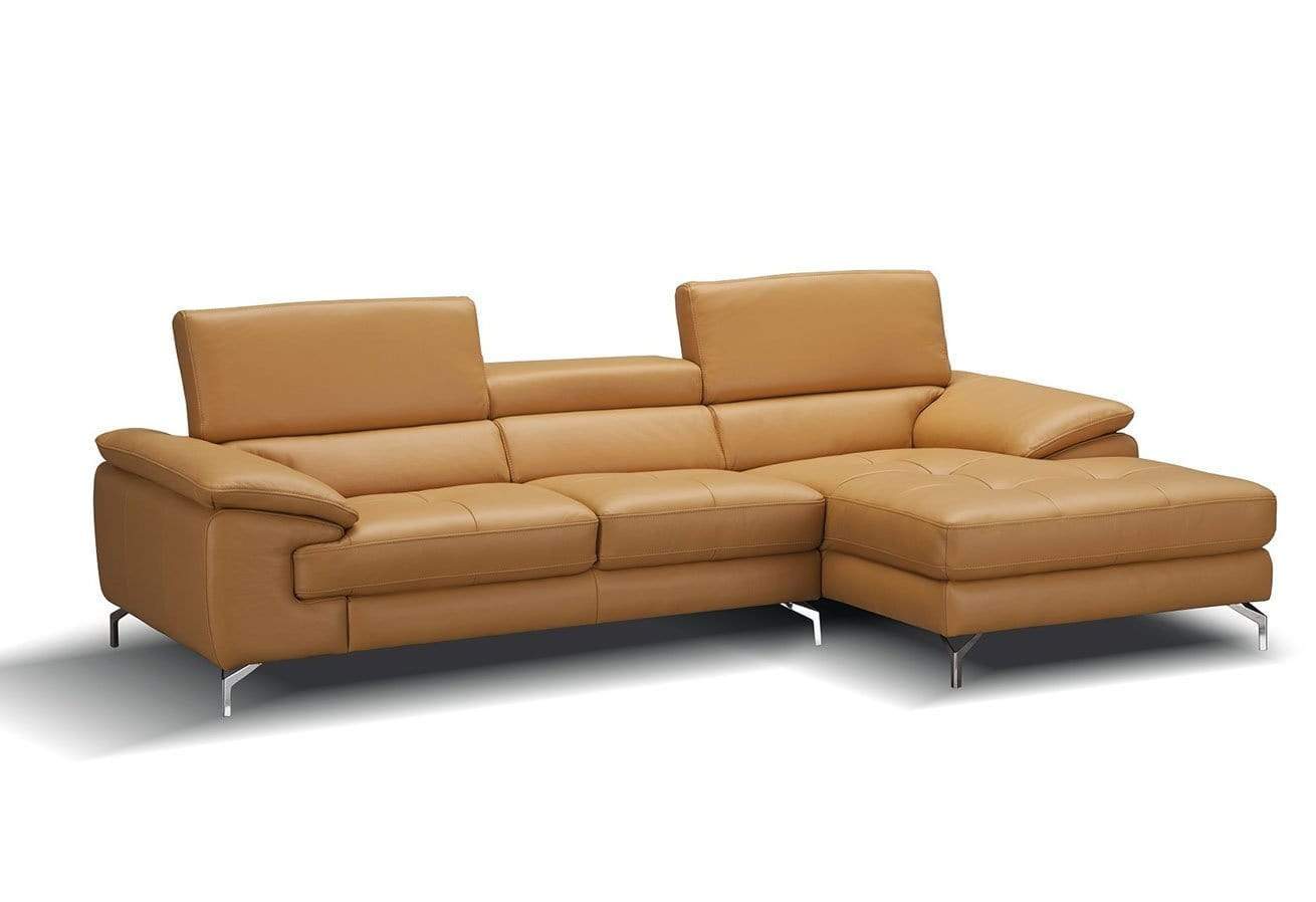 J and M Furniture Couches & Sofa A973b Premium Leather Mini Sectional in Freesia