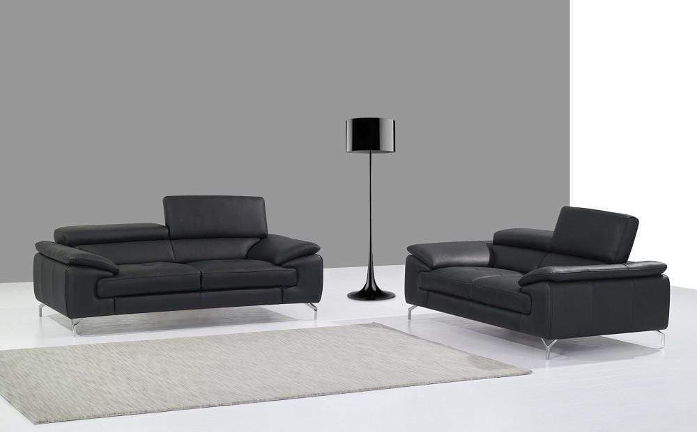 J and M Furniture Couches & Sofa Add Sofa & Loveseat A973 Italian Leather Sofa Collection in Black | J&M Furniture