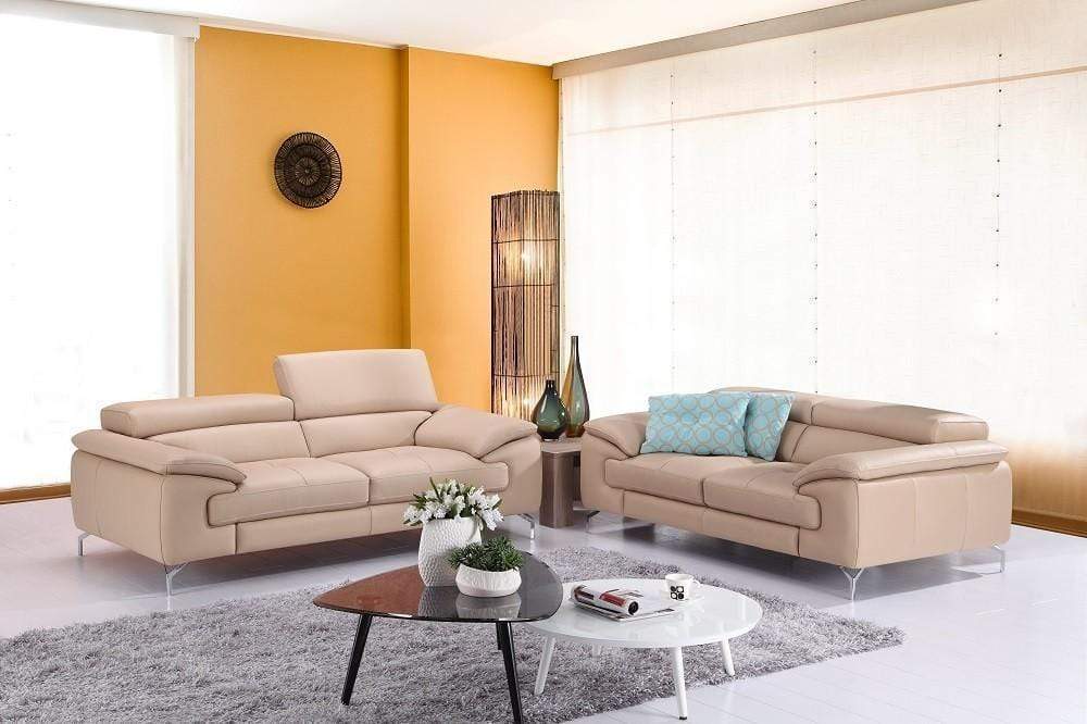 J and M Furniture Couches & Sofa Add Sofa & Loveseat A973 Italian Leather Sofa Collection in Peanut