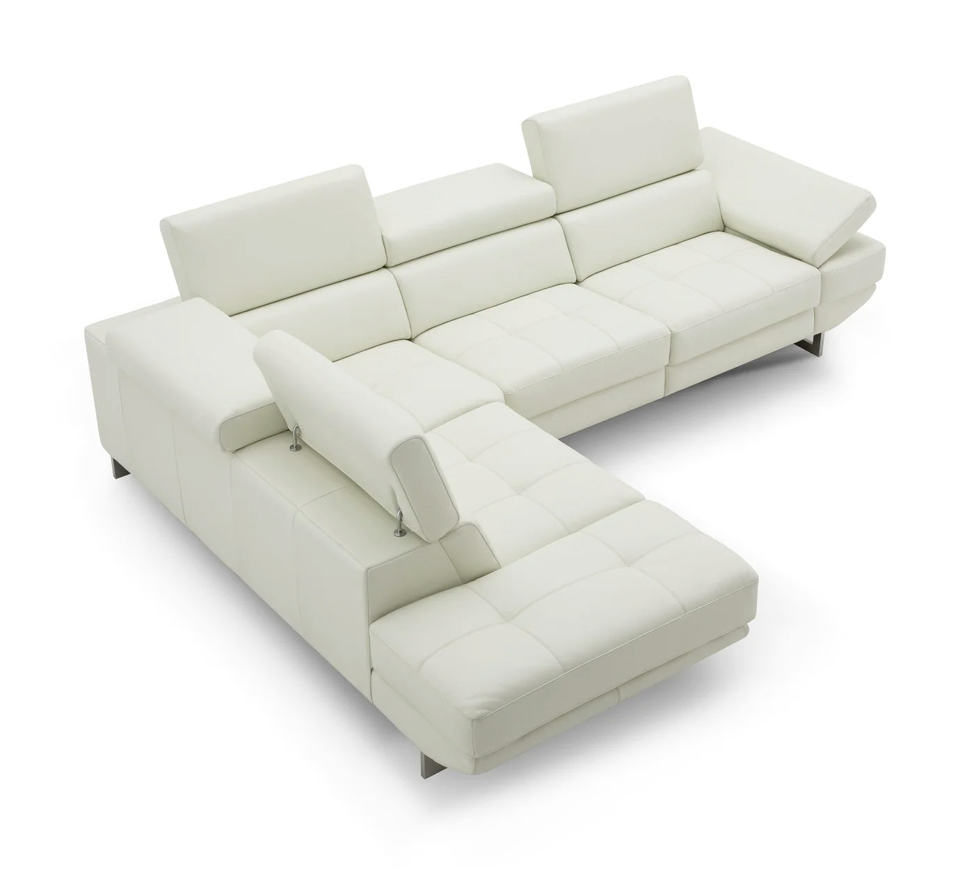 J and M Furniture Couches & Sofa Annalaise Reclining Leather Sectional in Snow White | J&M Furniture