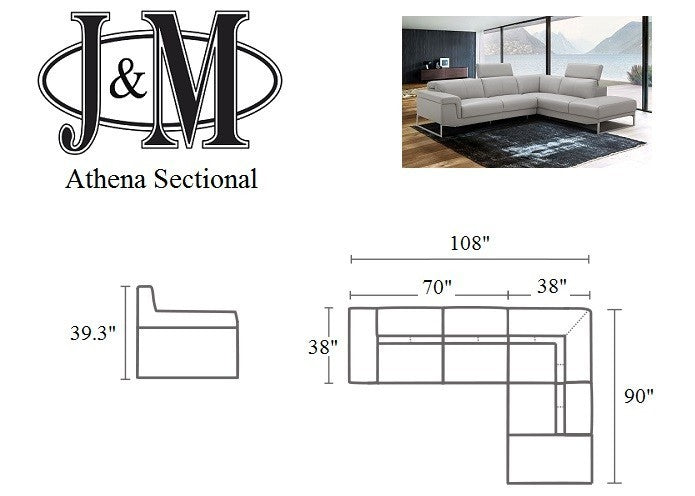 J and M Furniture Couches & Sofa Athena Leather Sectional | J&M Furniture