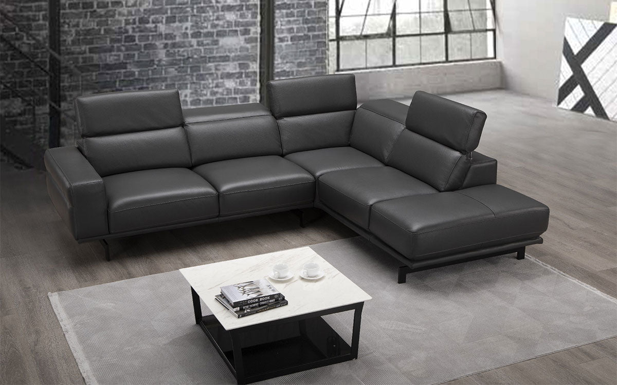 J and M Furniture Couches & Sofa Davenport Modern Sectional in Slate Grey | J&M Furniture