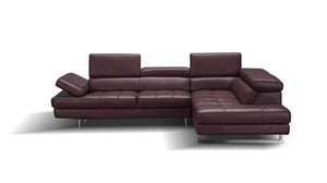 J and M Furniture Couches & Sofa Forza A761 Italian Leather Sectional In Maroon