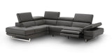 J and M Furniture Couches & Sofa Left Hand Facing Annalaise Recliner Leather Sectional in Dark Grey | J&M Furniture