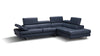 J and M Furniture Couches & Sofa Left Hand Facing Forza A761 Italian Leather Sectional In Blue