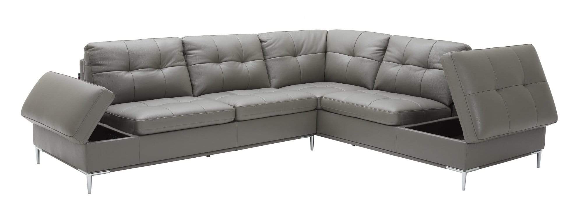 J and M Furniture Couches & Sofa Leonardo Storage Sectional in Grey