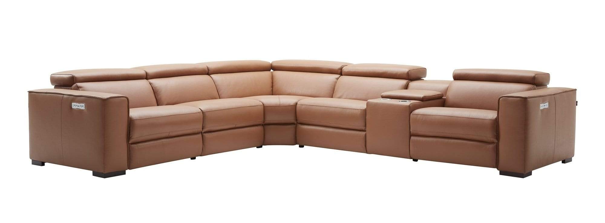 J and M Furniture Couches & Sofa Picasso Motion Sectional in Caramel