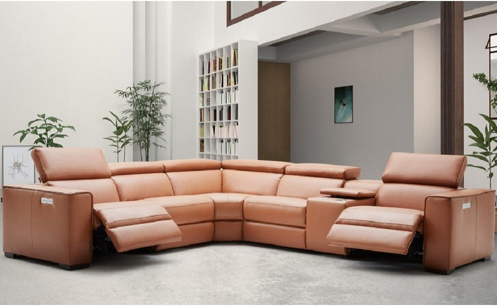 J and M Furniture Couches & Sofa Picasso Motion Sectional in Caramel | J&M Furniture