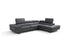 J and M Furniture Couches & Sofa Right Hand Facing Chaise Rimini Italian Leather Sectional in Dark Grey (i867)
