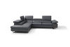 J and M Furniture Couches & Sofa Rimini Italian Leather Sectional in Dark Grey (i867)