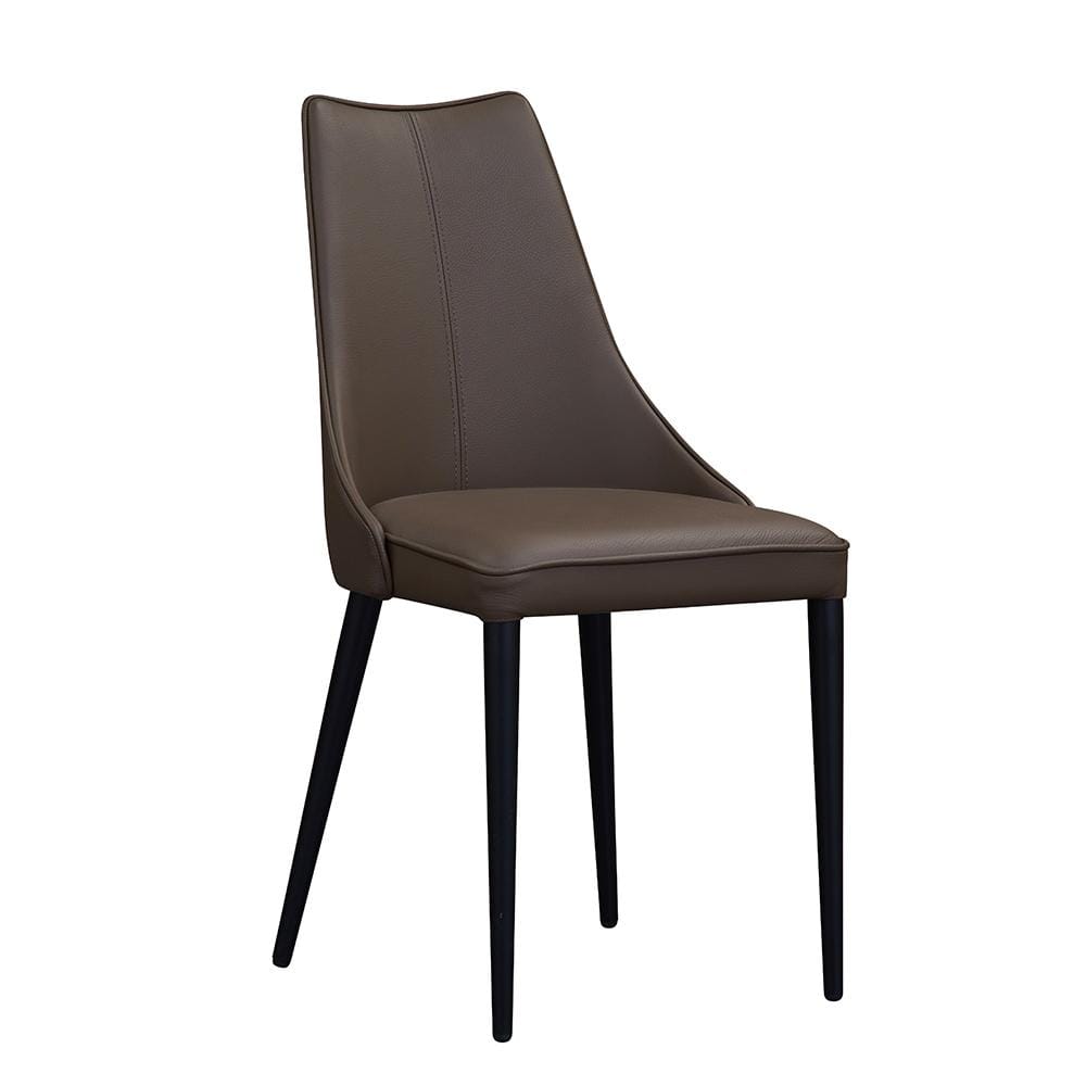 J and M Furniture Dining Chair Milano Leather Dining Chair in Chocolate (Pair)