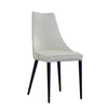 J and M Furniture Dining Chair Milano Leather Dining Chair in Off White (Pair)