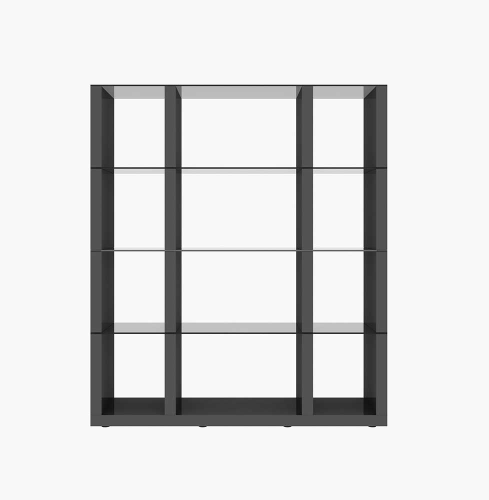 J and M Furniture Display & Storage Grey Cloud  Wall Unit in High Gloss