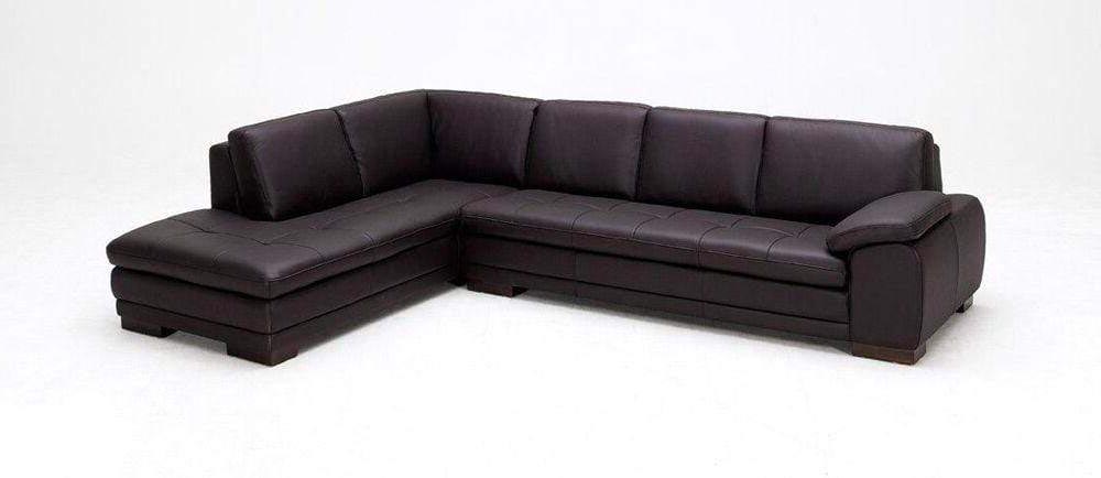 J and M Furniture Living Room 625 Italian Leather Sectional Grey | J&M Furniture