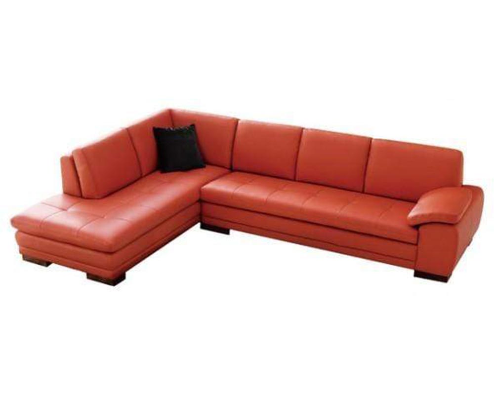 J and M Furniture Living Room 625 Italian Leather Sectional Grey | J&M Furniture