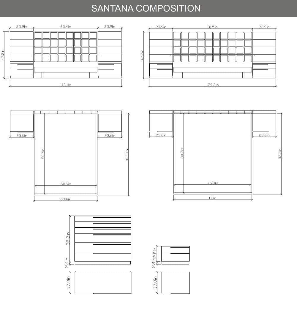 J and M Furniture Nightstands Santana Nightstand