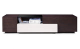 J and M Furniture TV Stand & Entertainment Centers TV Base TV015 in Brown Oak/Grey Gloss