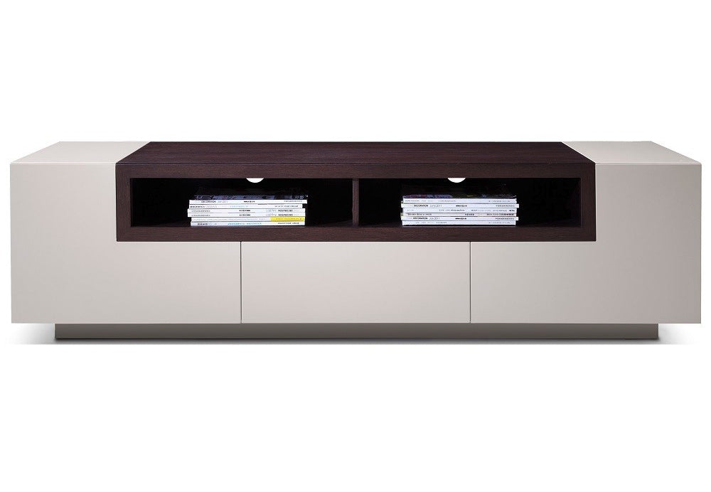 J and M Furniture TV Stand & Entertainment Centers TV Stand TV002 in Light Grey Gloss/Brown Oak | J&M Furniture