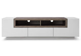 J and M Furniture TV Stand & Entertainment Centers TV Stand TV002 in White Gloss/Grey Veneer