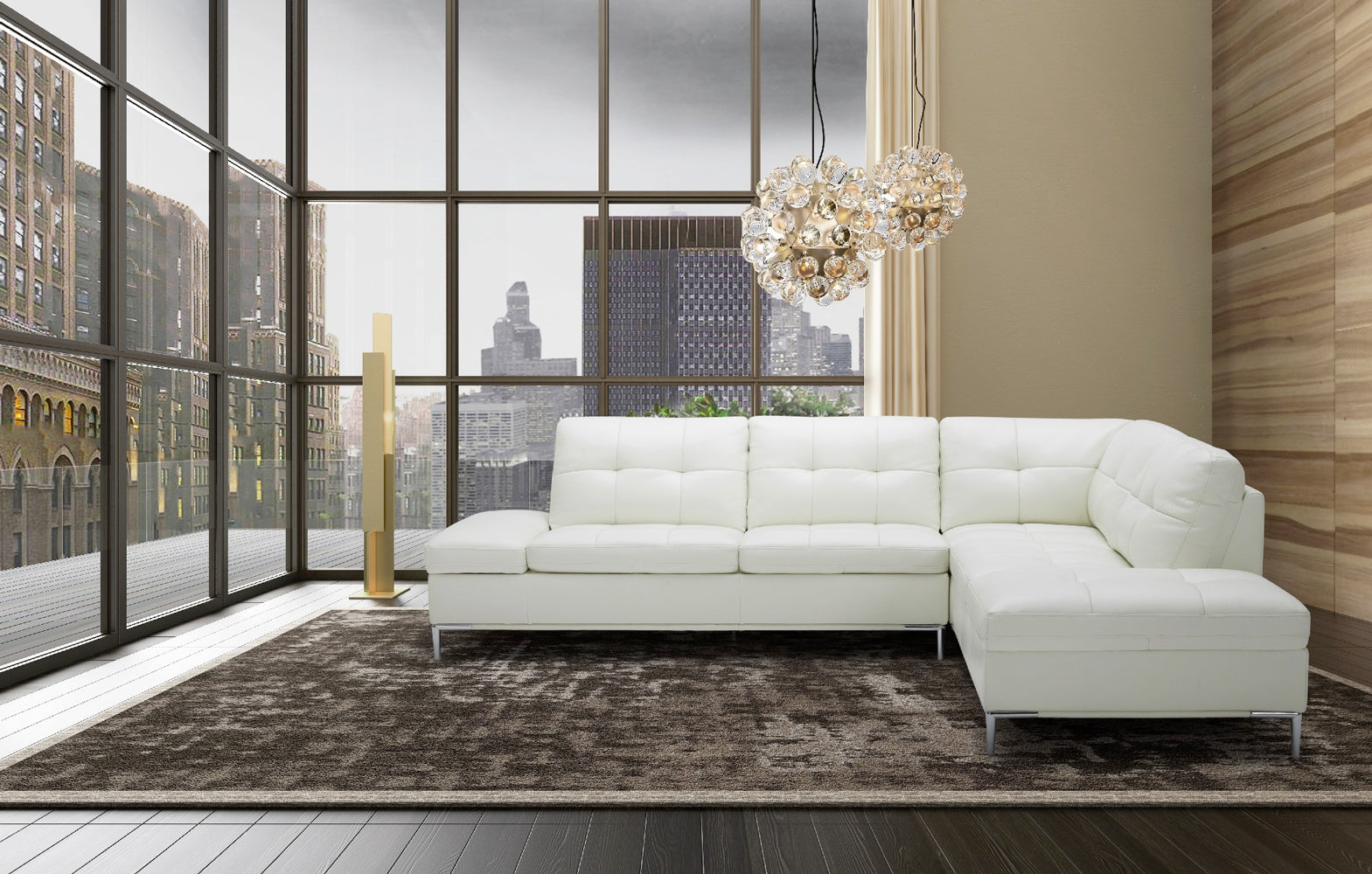 Leonardo Storage Sectional in White | J&M Furniture