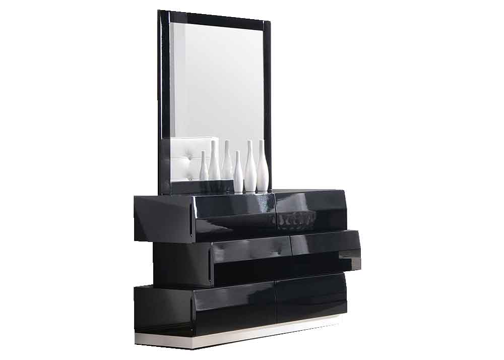 Milan Dresser & Mirror in Black